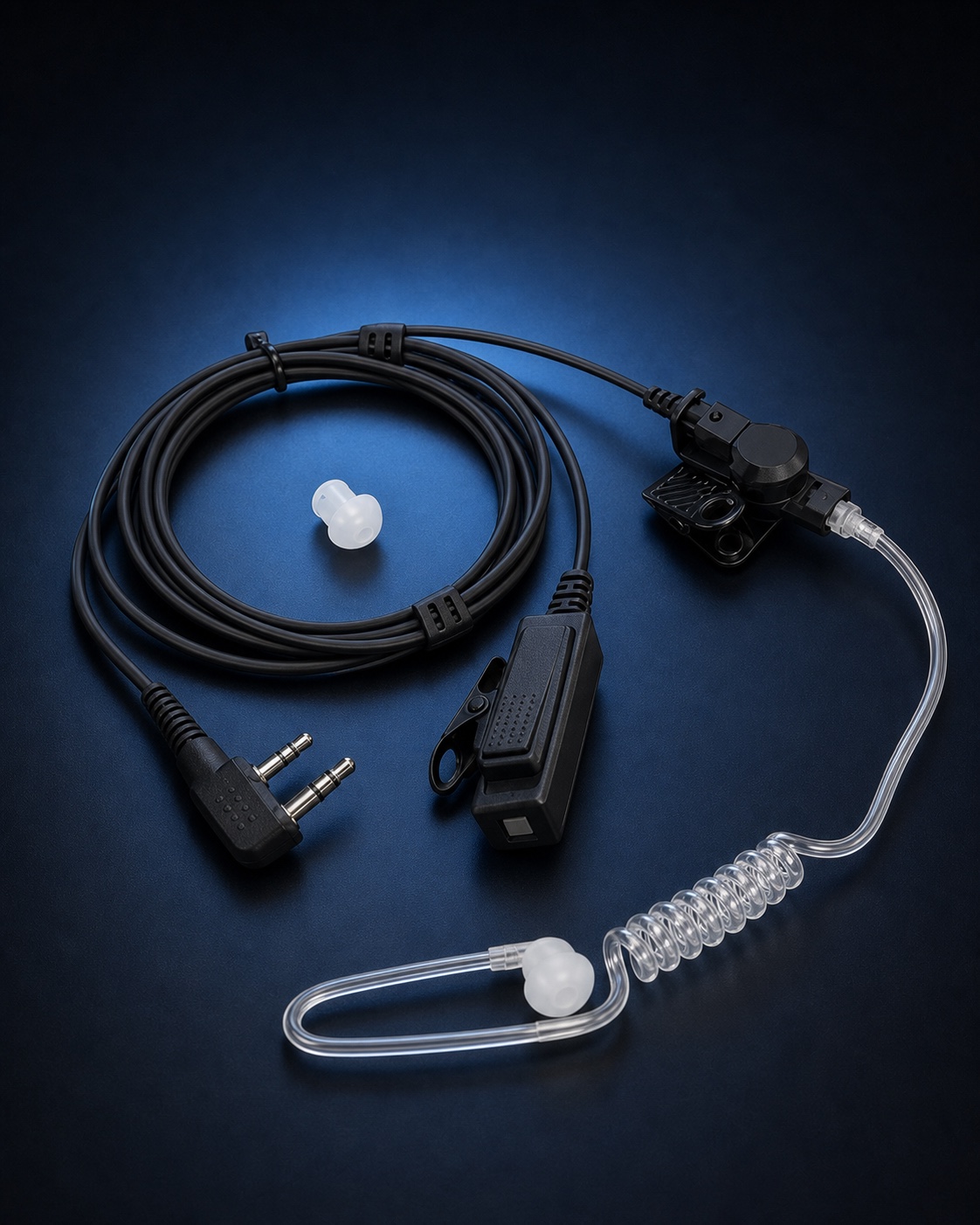 Surveillance radio earpiece with microphone